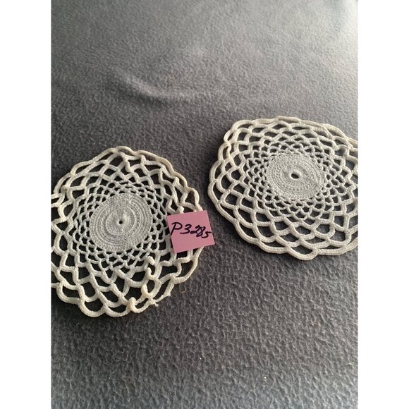 Handmade White Crochet Doily Set of Two For Home Decor & Craft Projects - Picture 11 of 12